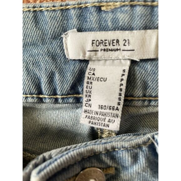 Forever 21 Blue Denim with Bungee Hem High Rise Women’s size S Y2k 90s - Picture 3 of 9